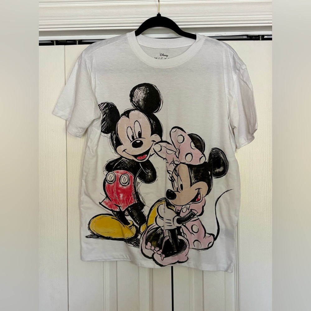 Disney Mickey and Minnie Mouse T-Shirt - White, Red, Yellow, Pink